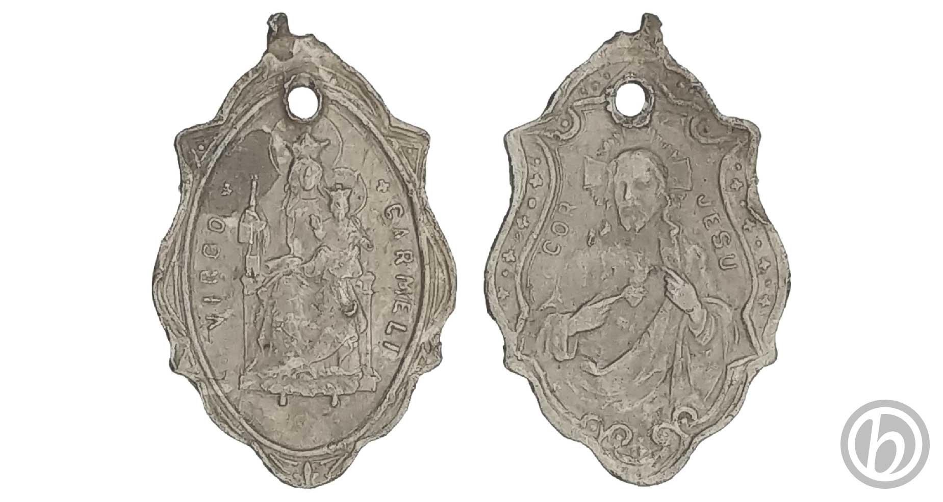 md.VCCJ.01.2509 – Medaglia votiva – Vergine del Carmelo, Sacro Cuore di Gesù