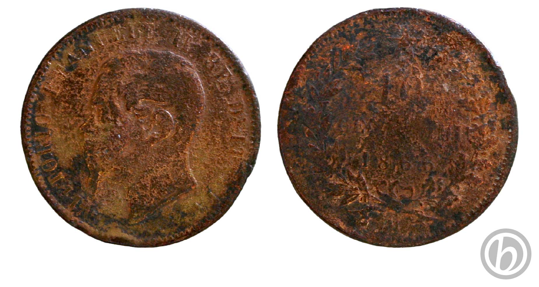 mn.10C.01.198X – 10 centesimi – Vittorio Emanuele II, Re d’Italia