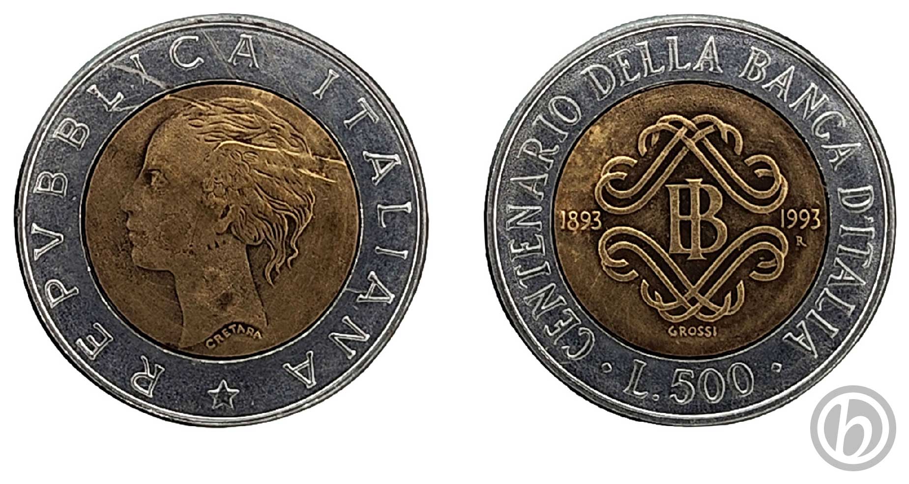 mn.500LBI.01.2601 – 500 Lire – Repubblica Italiana, Centenario Banca d’Italia